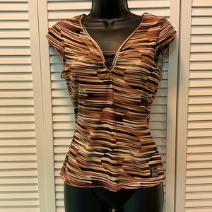 Cap-sleeve top - Versace size small.  Very flattering fit.  EUC.